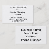 Carte De Visite Ed spécial. Professeur (Devant / Derrière)