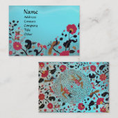 Carte De Visite EDEN / JARDIN BLANC, aquamarine bleue (Devant / Derrière)