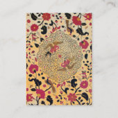 Carte De Visite EDEN, JARDIN BLANC, OISEAUX Pêche Rouge Noir Flora (Dos)