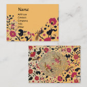 Carte De Visite EDEN, JARDIN BLANC, OISEAUX Pêche Rouge Noir Flora (Devant / Derrière)