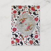 Carte De Visite EDEN, JARDIN BLANC Rouge Noir Blanc Floral Pearl (Dos)