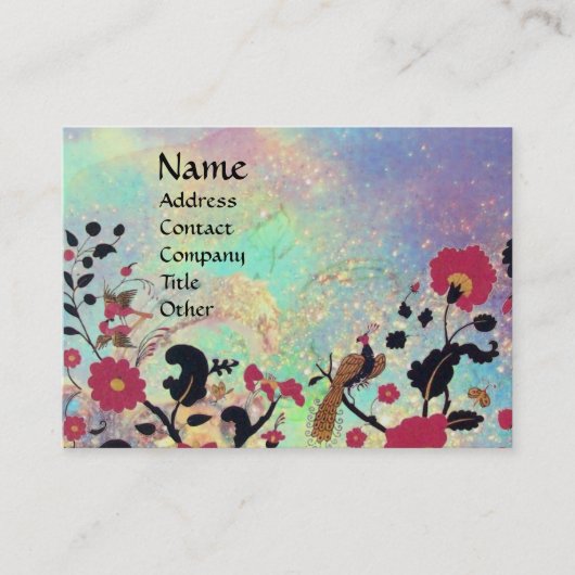 CARTE DE VISITE EDEN / JARDIN WHIMSIQUE EN PARKLES D'OR (Devant)