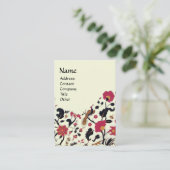 Carte De Visite EDEN / JARDIN WHIMSIQUE Rouge BlacK Blanc Floral (Debout devant)