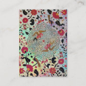 Carte De Visite EDEN /Whimsical Magic Garden in Blue Gold Sparkles (Dos)