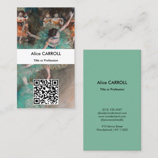Carte De Visite Edgar Degas - Danseuse basculant - Code QR (Devant / Derrière)