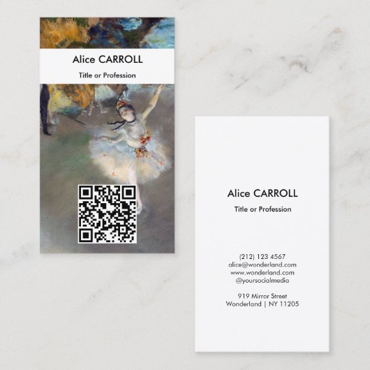 Carte De Visite Edgar Degas - L'Étoile - Code QR (Devant / Derrière)
