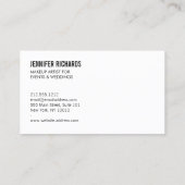 Carte De Visite Edgy Bold Black Brushstroke pour maquilleur (Dos)