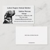 Carte De Visite Editable Animal Shelter (Devant / Derrière)