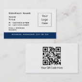 Carte de visite editable de frontière bleue (Devant / Derrière)