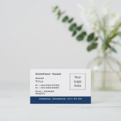 Carte de visite editable de frontière bleue (Debout devant)