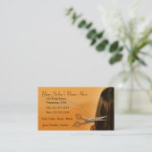 Carte de visite Editable de salon de coiffure (Debout devant)