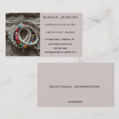 Carte De Visite Editable Handmade Jewelry (Devant / Derrière)