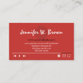 Carte De Visite Éditeur de production cinématographique Youtuber V (Dos)