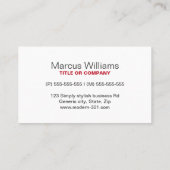 Carte De Visite Éditeur d'écrivain moderne simple en rouge profond (Dos)