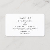 Carte De Visite Éditeur Minimaliste Moderne (Dos)