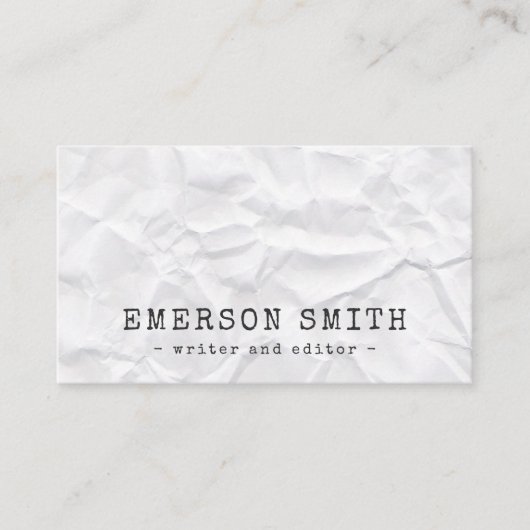 Carte De Visite Éditeur professionnel de rédacteur de livres blanc (Devant)