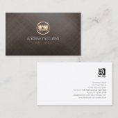 Carte De Visite Éditeur vidéo Clip Icône Brossé métal or (Devant / Derrière)