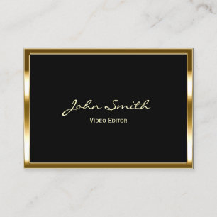 Carte De Visite Éditeur vidéo professionnel moderne Gold encadré