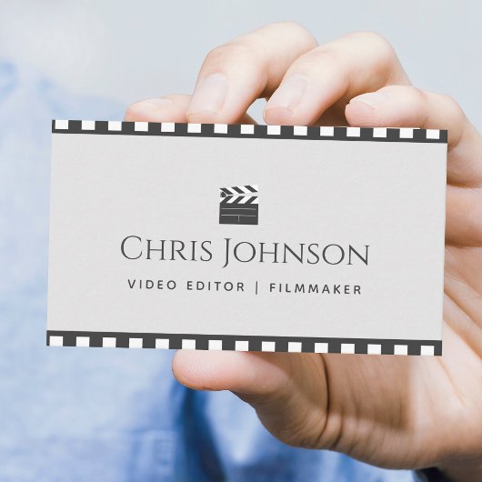 Carte De Visite Éditeur vidéo Vidéo cinéaste Pastel & bande vidéo 