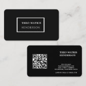 Carte De Visite Édition de code QR noir et blanc (Devant / Derrière)