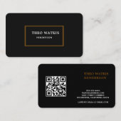 Carte De Visite Édition de code QR or noir (Devant / Derrière)