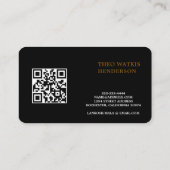 Carte De Visite Édition de code QR or noir (Dos)