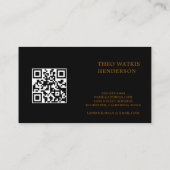 Carte De Visite Édition de morue qr or noir (Dos)