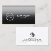 Carte De Visite Editor Print Publishing Elegant Monogram (Devant / Derrière)