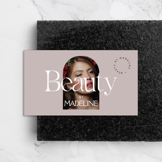 Carte De Visite Editorial Chic Texte Beauté Blush Mauve
