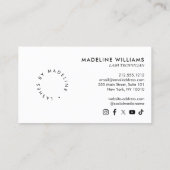 Carte De Visite Éditorial Chic Texte Lashes Blush Mauve (Dos)