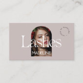 Carte De Visite Éditorial Chic Texte Lashes Blush Mauve (Devant)