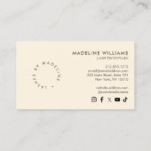 Carte De Visite Éditorial Chic Texte Lashes Ivory/Brown (Dos)