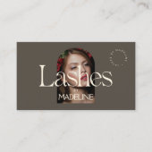 Carte De Visite Éditorial Chic Texte Lashes Ivory/Brown (Devant)