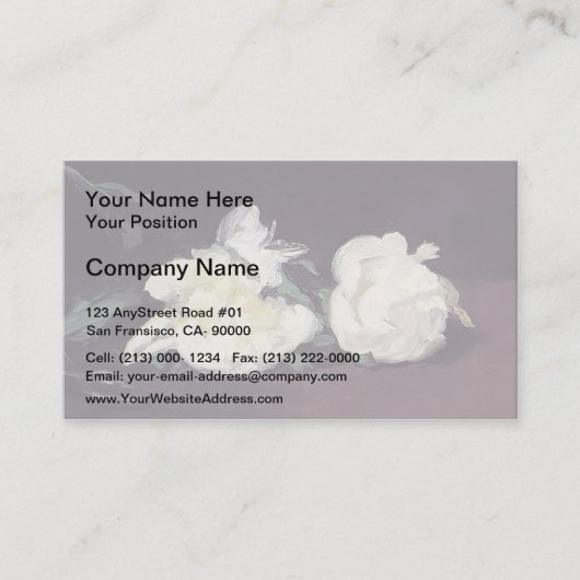 Carte De Visite Edouard Manet - Branche des Peonies Blanches et de (Devant)