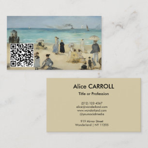 Carte De Visite Edouard Manet - Sur la plage, Boulogne - QR Code