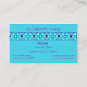 Carte De Visite Édredon abstrait moderne vibrant de bleu d'Aqua de (Dos)