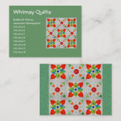 Carte De Visite Édredon de coeur de neuf corrections (Devant / Derrière)