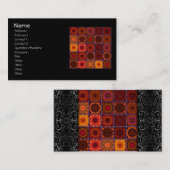 Carte De Visite Édredon de patchwork fol orange (Devant / Derrière)