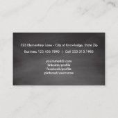 Carte De Visite Éducation de tuteur du maître d'école | de tableau (Dos)