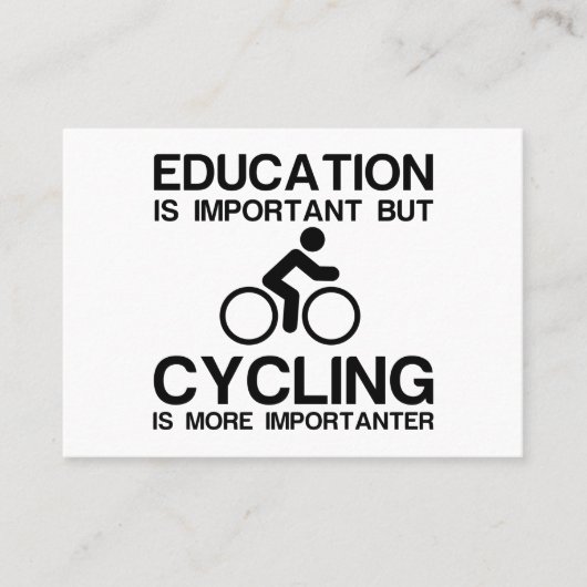 CARTE DE VISITE ÉDUCATION IMPORTANTE IMPORTANTE DU CYCLISME (Devant)