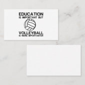 CARTE DE VISITE ÉDUCATION LE VOLLEYBALL IMPORTANT EST PLUS IMPORTA (Devant / Derrière)