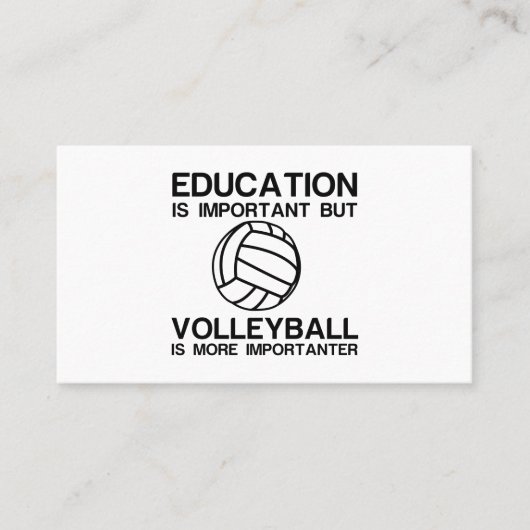 CARTE DE VISITE ÉDUCATION LE VOLLEYBALL IMPORTANT EST PLUS IMPORTA (Devant)