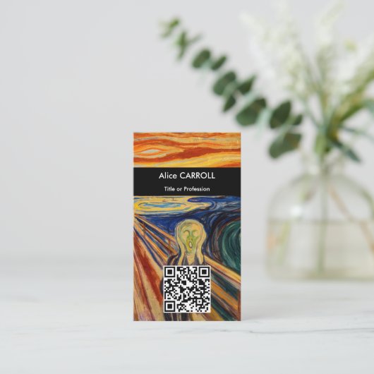 Carte De Visite Edvard Munch - The Scream 1910 - QR Code (Debout devant)