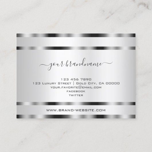 Carte De Visite Effet argent exceptionnel Professionnel et moderne (Dos)