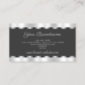 Carte De Visite Effet Argent flashy avec gris foncé professionnel (Dos)