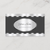 Carte De Visite Effet Argent flashy avec gris foncé professionnel (Devant)