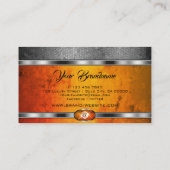 Carte De Visite Effet Argent remarquable Marbre orange motif (Dos)