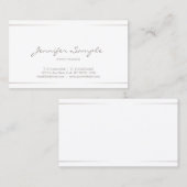 Carte De Visite Effet argenté simple moderne professionnel élégant (Devant / Derrière)