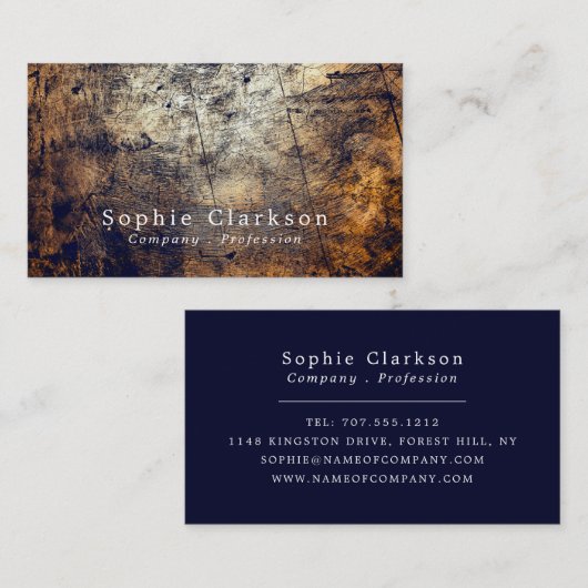 Carte De Visite Effet bois brut, rustique (Devant / Derrière)