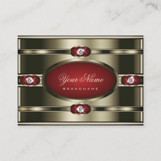 Carte De Visite Effet Chrome exceptionnel avec dégradé rouge foncé (Devant)